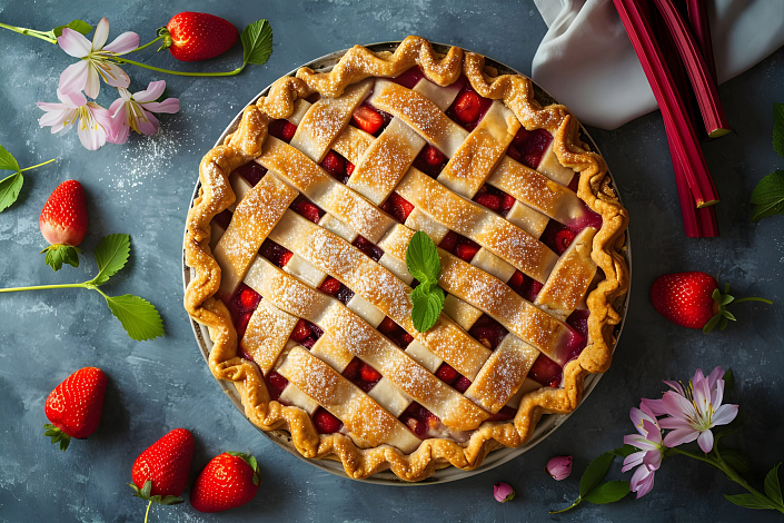 пирог с ревенем фото