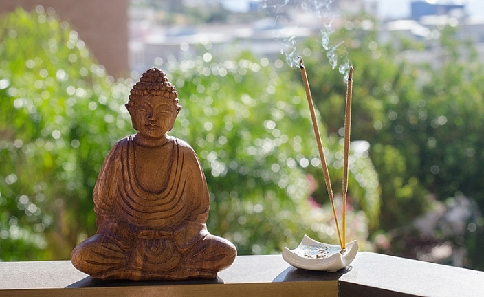 Будда, благовония, дым, медитация, умиротворение